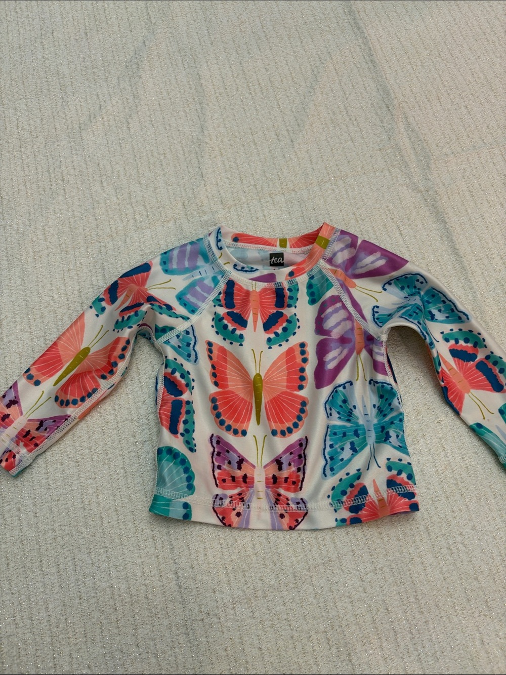 Tea Colorful Butterfly Rash Guard Top - Multicolor 6-9 months